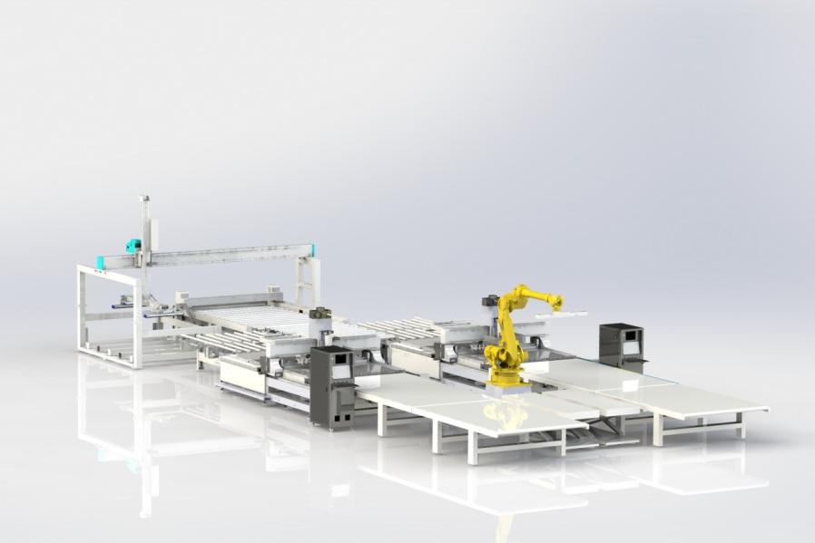 MD-8AL (1+2) Custom Furniture Production Line With Robotic Palletizing