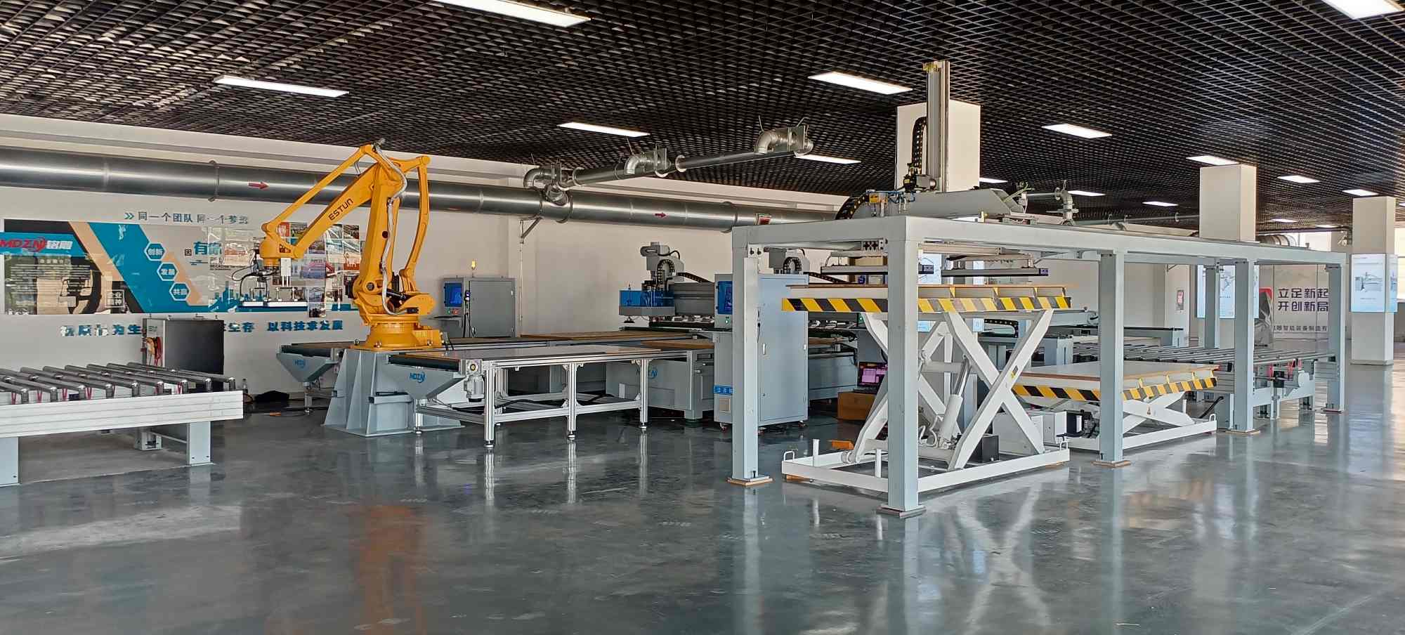 MD-8AL (1+2) Custom Furniture Production Line With Robotic Palletizing