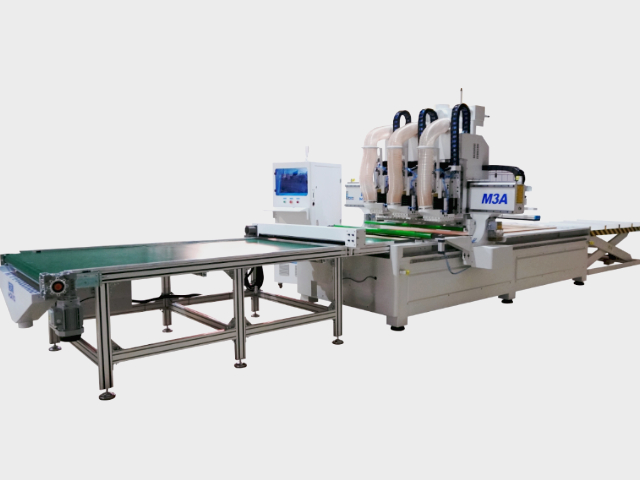 M3-12 CNC Router With Three Main Spindles And A Linear 12-Tool Magazine
